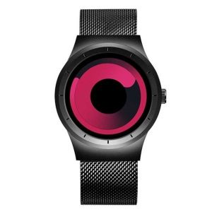 Montre Sport &Agrave; Quartz Pour Homme Avec Bracelet En Acier Inoxydable Et Fen&ecirc;tre Hardlex - Noir - Neuf