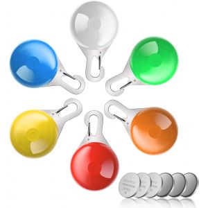 Chicslick-Pendentif Lumineux Chien,Led Lampe Pour Chien,6pcs Lumières De Sécurité Colorées Pour Chien Chat Pour Porte-Clés Cyclisme Course Randonnée,Pendentif Led Étanche(6 Piles Supplémenta[X977] - Neuf
