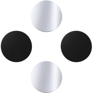 4 Pi&egrave;ces Plaque Metallique Telephone, Plaques De M&eacute;tal Minces Avec Adh&eacute;sif Pour Support T&eacute;l&eacute;phone Voiture Magn&eacute;tique Aimant Telephone Voiture, 4 Rondes[Pop944850] - Neuf