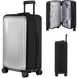 KALANKA-Housse de Valise en PVC Transparent, Housse de Protection pour Bagages, Élastique Bagages Couverture, Housses Valise Protection de Voyage, Imperméable Trolley Case Cover (Noir, 20 Pouce) - Neuf
