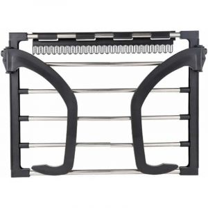 Séchoir à linge mural pliable en acier inoxydable pour radiateur et balcon, noir - Neuf