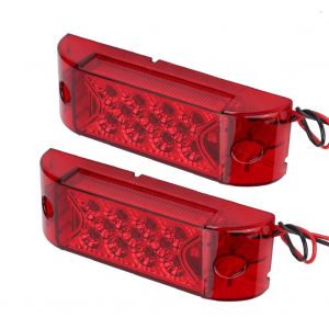 Lot de 2 feux lateraux haute luminosite a 13 LED pour voiture et camion, feux lateraux rouges - Neuf