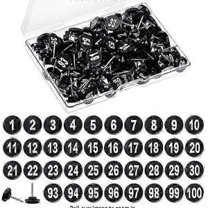 100pcs &eacute;pingles noires num&eacute;rot&eacute;es pour la d&eacute;coration et les panneaux d'affichage - Neuf