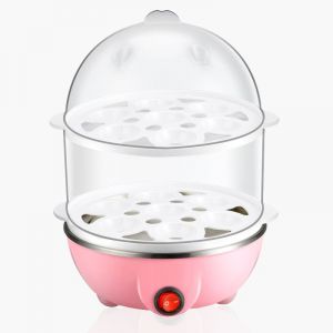 Cuiseur à ?ufs électrique double couche, capacité de 14 ?ufs, cuiseur à ?ufs multifonction, cuiseur vapeur, ustensiles de cuisine, rose - Neuf