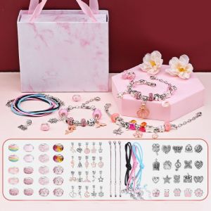 Kit De Fabrication De Bracelets Roses Pour Filles, Loisirs Cr&eacute;atifs Pour Enfants, Cr&eacute;ation De Bijoux Pour Filles, Cadeaux De No&euml;l, Jouets Pour Filles - Neuf