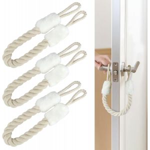 3 Pcs Butoir De Porte,But&eacute;e De Porte En Coton,60cm Arr&ecirc;ts De Portes Corde Anti Pincement Pour Animaux Domestiques Et Enfants Protection Des Doigts (Blanc) - Neuf