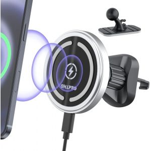 CMJAAGUR-Support Magsafe Téléphone Voiture, Compatible Avec Magnétiqué Chargeur Induction Voiture, Universal Support Magsafe Voiture Pour Iphone 16 15 14 13 12 Série[M791] - Neuf