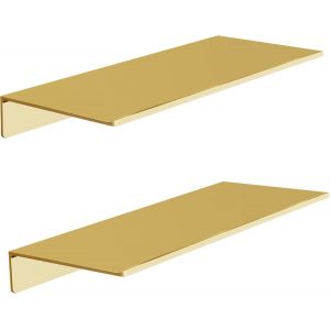 Etagere Murale Sans Percage En Metal 2 Pièces, Étagère Flottante En Aluminium Résistant À La Rouille, Tablette Murale Pour Salon, Chambre, Salle De Bain (30cm, Blanche) - Neuf