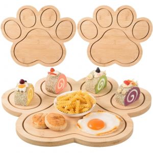 La Patte En Forme De Bambou Planche À Découper Set, 2 Pièces De Bois Au Fromage Les Charcuteries Les Plateaux, 15.16""X11.61"" Les Éco-Ustensiles De Cuisine - Neuf