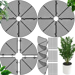 Eryi-3 Pièces Treillis De Pot De Fleur, Treillis Pour Pots De Fleurs, Base De L'arbre De Noël, Plante Fleur Protection Pour Enfants Animaux De Compagnie, Pot De Fleur Diamètre 30 Cm(Noir) - Neuf