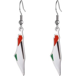 Kal-Boucles D'oreilles Palestine La Palestine Carte Pays Drapeau Impression Boucles D'oreilles Les Ramener &Agrave; La Maison Maintenant Patriotique Bijoux Judaica Cadeau Pour Les Femmes - Neuf