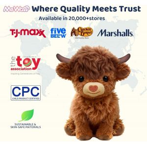 Coussin Chauffant Lest&eacute; pour Animaux en Peluche - Vache des Highlands - Chauffable au Micro-ondes - Oreiller Chaud pour Soulager Le Stress - Vache-jouet - Jouets en Peluche pour l'anxi&eacute;t&eacute; - Neuf