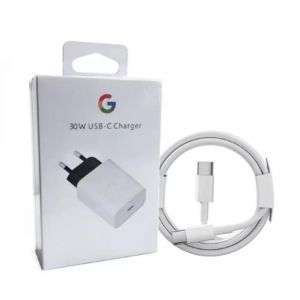 Chargeur D'origine 30w Pour Google Pixel 9 8 Pro 8a 7a 6a, Adaptateur De Charge Mural Rapide Compatible Avec Les Appareils Usb-C, Câble Usb C À C Only Eu Charger - Neuf