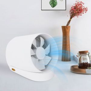 HJLIAN Mini ventilateur portable silencieux et tactile, chargement USB, double lame, blanc - Neuf