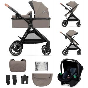 Asfasfq-Kinderkraft Esme Poussette 3 En 1 Avec Porte-Bébé Mink Pro I-Size, Système De Voyage, Poussette Bébé, Poussette Pliable, Pour Nouveau-Né Jusqu'à 4 Ans, Beige - Neuf