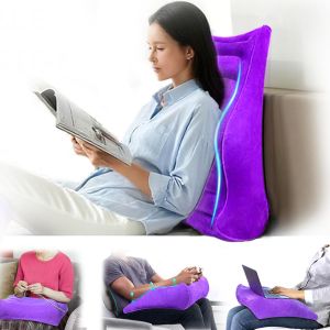 Oreiller de Lecture avec Courbe S, Oreiller Ergonomique pour Lit Canape, Coussin Gonflable pour Dos - Neuf