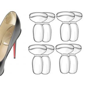 Semelles De Talon Auto-Adh&eacute;sives En Silicone Pour Chaussures - 4 Paires - Neuf