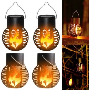 Kalanka-Lumières Flamme Solaire Exterieure, 4 Pièces Lampe Solaire Flamme, Torche Jardin Exterieur Étanche, Lampe Solaire Exterieur Jardin Suspendues Pour Décor Jardin Patio Chemins - Neuf