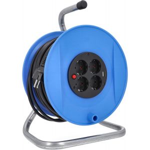lbgwp60-Enrouleur De Câble, 25 M, Câble H05Vv-F 3G1,5, Câble 230 V/16 A, 4 Pr s De Contact De Protection, Port Usb Et Disjoncteur Thermique, Ip20, Fabriqué En Allemagne - Neuf