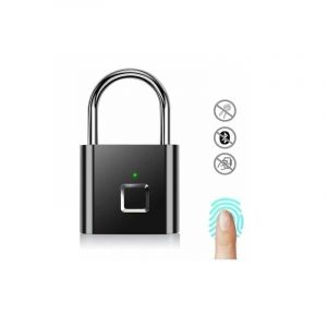 Cadenas à empreinte digitale - Noir, étanche IP67, sécurité sans clé, rechargeable par USB, pour intérieur et extérieur - Neuf