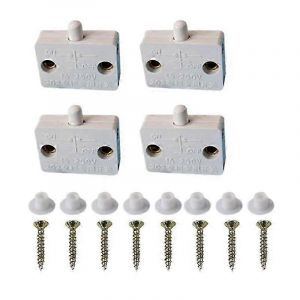 4 pcs interrupteur de lampe de porte d'armoire applicable &agrave; 12V 24V 110V blanc - Neuf