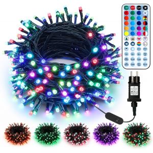 Guirlande Lumineuse Sapin de Noël Extérieur, 20M 200 LED Multicolore Guirlande Halloween Électrique Changement de Couleur RGB Guirlande Décorative 48-Touches Télécommande pour Soirée Maison - Neuf
