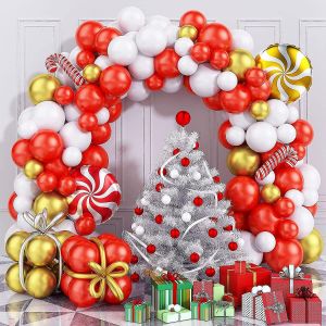 No&euml;l, Ballon Guirlande Arc Kit, 112pcs Rouge Or Blanc Guirlande de No&euml;l Ballon Arc Kit - Neuf