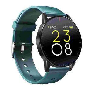 Montre Connect&eacute;e Qs09 Avec Fr&eacute;quence Cardiaque, Pression Art&eacute;rielle, Moniteur D'oxyg&egrave;ne Et Contr&ocirc;le De La Musique - Bleu - Neuf