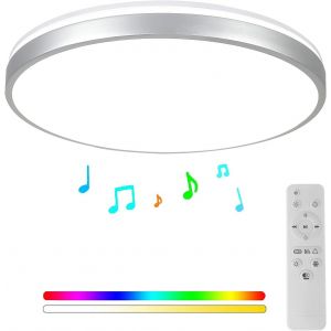 Ulteronixshop-Plafonnier Led 24w Avec T&eacute;l&eacute;commande Et Haut-Parleur Bluetooth, 2000 Lumens &Oslash;30cm Dimmable Plafonniers Pour Salon, Salon, Chambre D'enfant, Chambre - Neuf