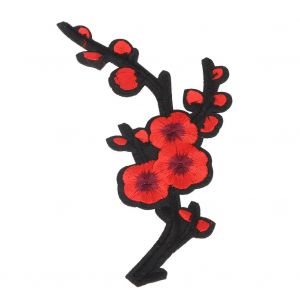 Patch Brode Fleur De Prunier Rouge, Decoration Diy, Vetements, Fer A Repasser, Couture, Autocollant, Accessoires D'artisanat - Neuf