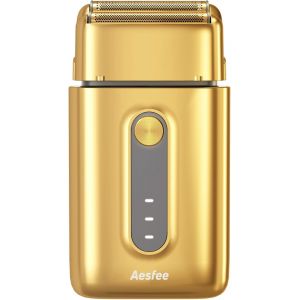 Men's Electric Shaver, Professional Double Grids Barbers Stylists Titanium Gold Grids Hypoallergenic, Electric Razor Bald Men, Rechargeable Type C AF-8088 - Neuf