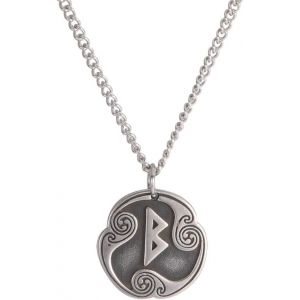 Kal-Collier Avec Pendentif En Forme De 24 Runes - Talisman Viking - Asatru - Pendentif Païen Wiccan - Style Vintage Nordique - Pour Homme Et Femme - Neuf