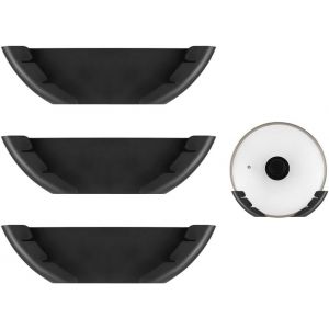Ershi-3 Pcs Porte Couvercle Casserole Placard,Support Couvercle Cuisine En Plastique,Rangement Couvercle Adhésif,Organisateur De C[1701] - Neuf
