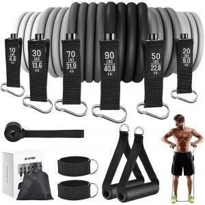 Lot De 6 Bandes De Résistance - Lot De 6 Bandes De Résistance - Bande De Fitness Avec Poignée - Sangle De Cheville - Fixation D'ancrage De Porte - Sac De Transport - Bandes De Fitn[Ela710316] - Neuf
