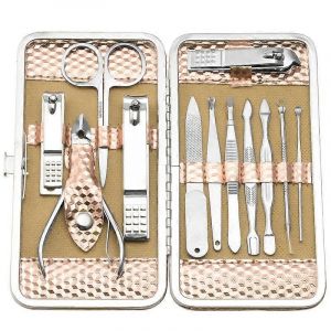 Kit Professionnel De Soins Des Ongles Kit De Beauté Des Ongles Avec Étui De Voyage (Or Rose) - Neuf