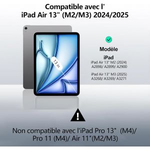 Coque Clavier Pour Ipad Air 13 Pouces M3/M2 2025/2024, Azerty Français Clavier Rétroéclairé Magnétique Détachable Bluetooth Pour Ipad Air 13"" M2/M3 2024/2025, Bleu Ciel - Neuf