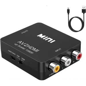 Convertisseur Rca Vers Hdmi,Adaptateur Av Vers Hdmi,Convertisseurs Vidéo Audio Composite Rca 1080p Cvbs Avec Câble D'alimentation Usb Pour Caméra Ps2 Snes Vhs Xbox Ps4 Tv Dvd Wii Supportant Pal Ntsc - Neuf