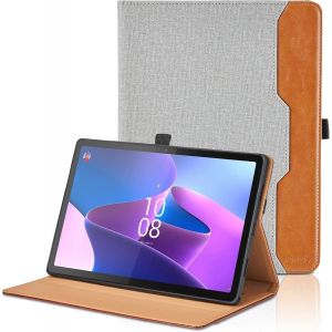 Coque Pour Lenovo Tab P11 Pro 2nd 2022 11.2 Pouces,Business Pu Cuir Cover Tablette Housse De Protection Auto Réveil/Sommeil,Multi-Angle Flip Portefeuille Étui Avec Fonction Support-Gris - Neuf