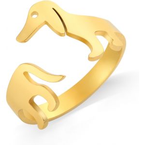 Kal-- Collier Teckel En Acier Inoxydable - Bague Teckel Personnalisable - Teckel - Bijoux Pour Femmes Et Hommes - Animaux De Compagnie - Neuf