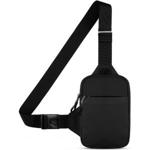 CHENG-Sacoche Homme Femme Bandouliere des Sports &eacute;tanche Sport Sling Sac de Poitrine Randonn&eacute;e Petit T&eacute;l&eacute;phone Portable Crossbody Nylon pour iPhone Samsung Xiaomi Bis zu 7.5" Noir - Neuf
