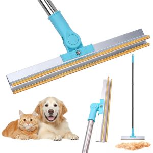 JGD-R&acirc;teau anti-peluches pour animaux de compagnie avec longue poign&eacute;e r&eacute;glable pour canap&eacute;, brosse d'&eacute;pilation de chien et chat, balai &agrave; fourrure r&eacute;utilisable pour meubles de voiture, tapis, - Neuf