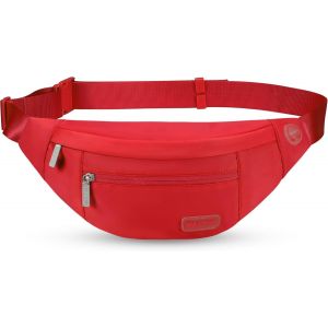 KALANKA-Grand Sac Banane pour Femme et Homme, Sac Banane avec Prise Casque et 4 Poches zippées, Ceinture réglable pour Le Cyclisme, la Course, Le Jogging, Les Voyages, l'extérieur - Neuf