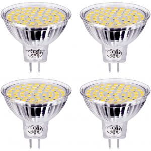 YEMAESRE-Ampoule Led Gu5.3,Blanc Neutre 4000K,Mr16 Spot Led 5W Equivalent À 40W Lampe Halogène,Ac/Dc 12V,Non Dimmable Lot De 4 - Neuf