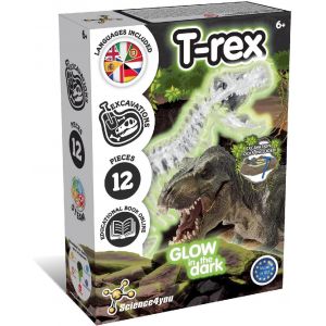 Excavation de Fossiles T-Rex - Jouet avec des Dinosaures Qui Brille dans l'obscurit&eacute;, Creusez Les Fossiles de Votre T-Rex, Jouets, Jeux, Cadeaux de Dinosaures pour Gar&ccedil;on et Fille 6+ Ans - Neuf
