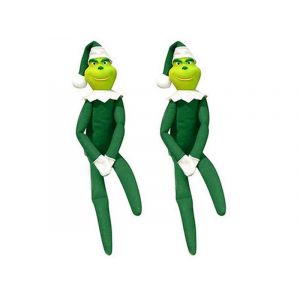 Lot de 2 d&eacute;corations de No&euml;l en peluche inspir&eacute;es du Grinch - Neuf