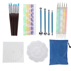 25 Pcs Pointill&eacute; Outil De Peinture Mandala Diy Pointillage Ensemble Cr&eacute;ativit&eacute; Dessin Pochoir Fournitures - Neuf