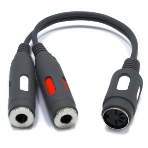KALANKA-Adaptateur audio DIN jack 5 pôles femelle vers 2X 6,3mm TS mono double jack femelle vers femelle 5 pôles 5 pôles - Neuf