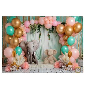 210X150cm Enfants Forêt Animal Anniversaire Fond Tissu Decor,E - Neuf