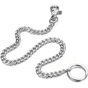 TRAHOO-Cha&icirc;ne Pantalon en Acier Inoxydable pour accrocher Les cl&eacute;s ou Le Portefeuille sur Le Pantalon, Attache Porte Cl&eacute; pour Femme et Homme - Neuf