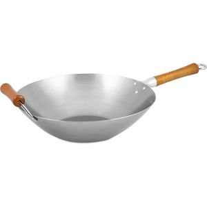 Subzonal-Wok Traditionnel Acier Au Carbone, 36cm, Excellence, Poele Wok Induction/Compatible Avec Les Ustensiles En M&eacute;tal, Ne Passe Pas Au Lave-Vaisselle, Garantie De 10 Ans - Neuf
